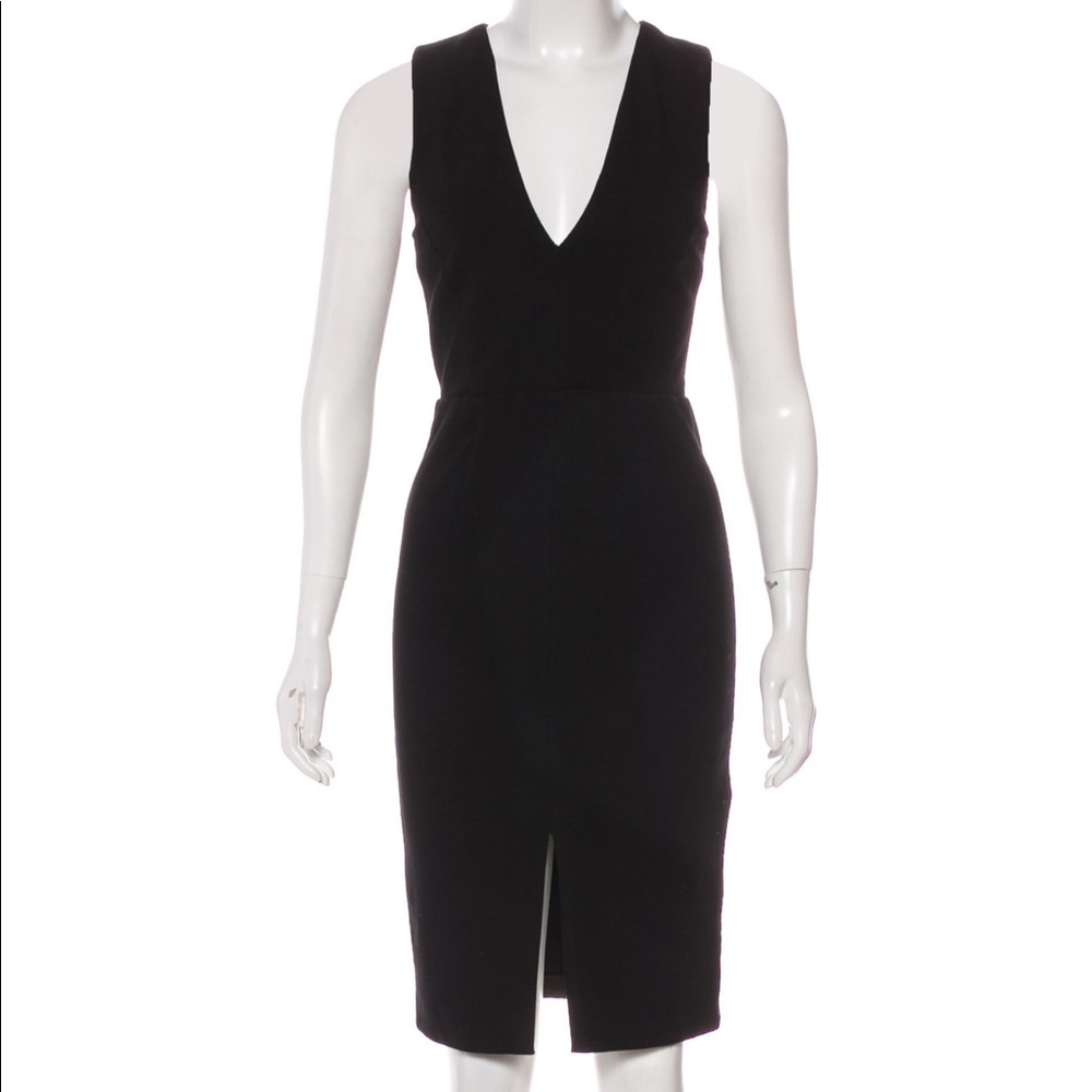 Black Alice + Olivia V-neck mini dress